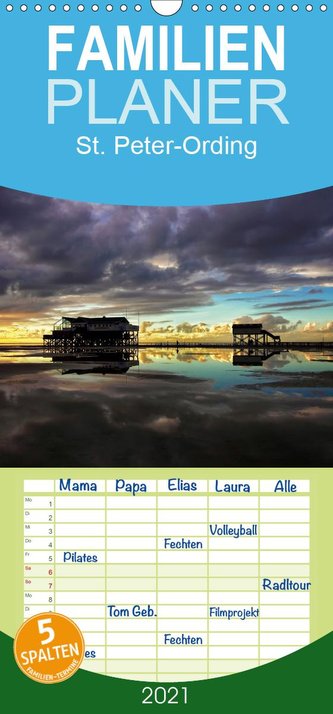 St. Peter-Ording - Familienplaner hoch (Wandkalender 2021 , 21 cm x 45 cm, hoch)