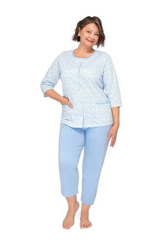Piżama Martel Kasia II 266 3/4 M-3XL rozpinana niebieski XL