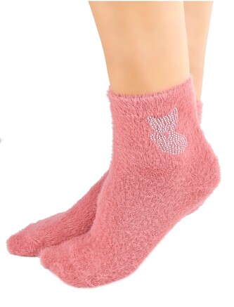 Skarpety Noviti SB105 Puchate Kot 36-41 różowy pudrowy 36-41