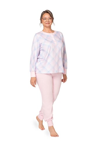 Piżama Martel 258 Edyta III Interlock dł/r M-3XL różowy XXL