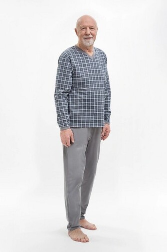 Piżama Martel Roman 402 dł/r M-2XL szary-szary M