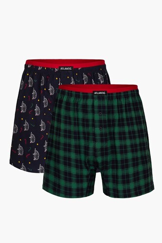 Bokserki Atlantic 2GMB-004 A'2 S-2XL granatowy-zielony M