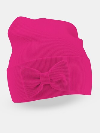 Czapka Noviti CP063 Prążek Kokarda fuksja 44-46 cm