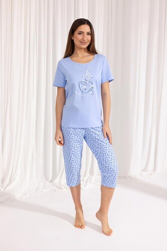 Piżama Regina 685 kr/r 2XL-3XL W25 damska niebieski 3XL