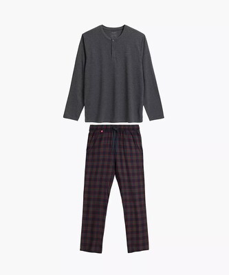 Piżama Atlantic NMP-375 S-2XL męska szary-czerwony S