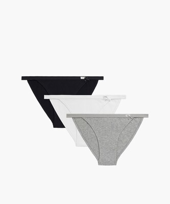 Figi Atlantic 3CLP-006 tanga A'3 S-XL czarny-biały-szary melanż S