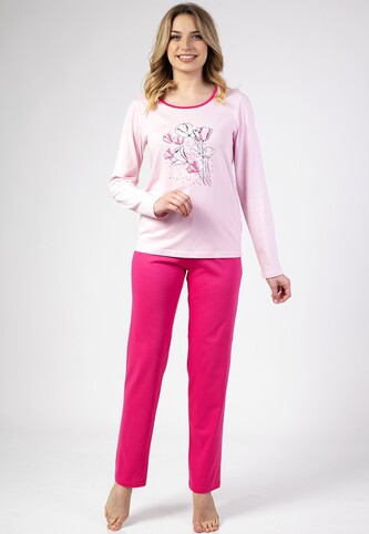 Piżama Regina 673 dł/r M-XL Z24/25 damska różowy XL