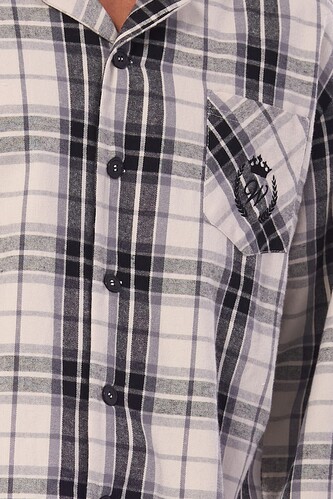 Piżama L&L 2471 Ben dł/r M-3XL męska rozpinana grafitowy L