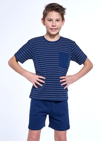 Piżama Cornette Young Boy 218/118 Lagoon kr/r 134-164 granatowy 134-140
