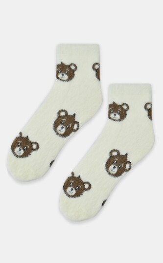 Skarpety Noviti SB088 Miś damskie 36-41 ecru 36-41