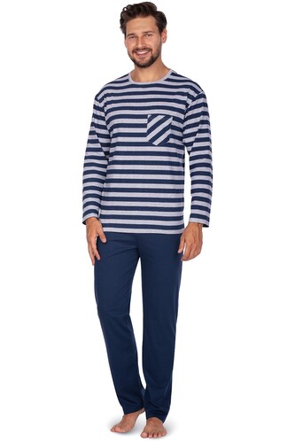 Piżama Regina 447 dł/r M-XL męska granatowy M