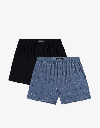 Bokserki Atlantic 2MBX-045 A'2 S-2XL niebieski-czarny M
