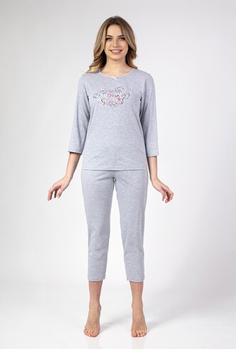 Piżama Regina 678 3/4 M-XL Z24/25 damska jasny melange L