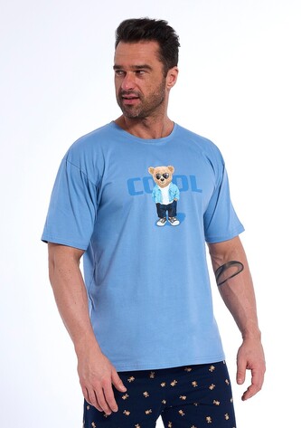 Piżama Cornette 326/169 Cool kr/r S-2XL męska niebieski M