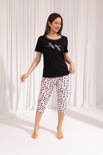 Piżama Regina 689 kr/r M-XL W25 damska czarny L