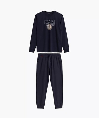 Piżama Atlantic NMP-376 dł/r S-2XL męska granatowy L