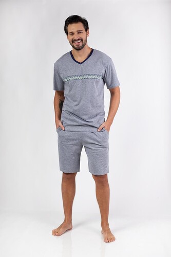 Piżama Regina 476 kr/r 2XL-3XL męska melanż ciemny XXL