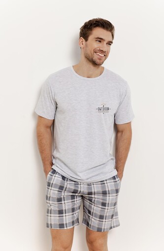 Piżama Taro Ralph 3392 kr/r M-2XL W25 męska szary melanż M