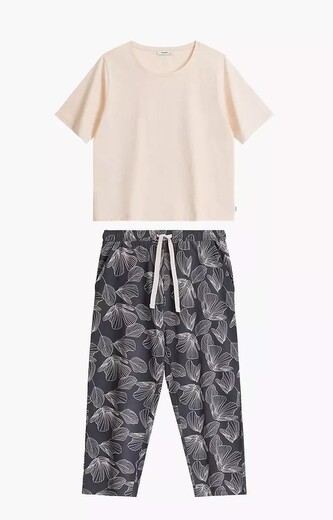 Piżama Atlantic NLP-488 kr/r S-2XL pudrowy-grafitowy XXL