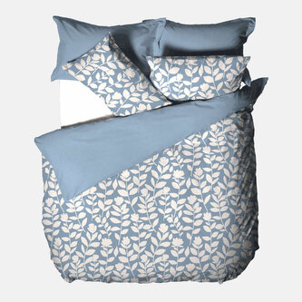 B.E.S. - Petrovice, s.r.o. Povlečení DELUXE z bavlněného saténu 140x200+70x90 - Blue Flowers