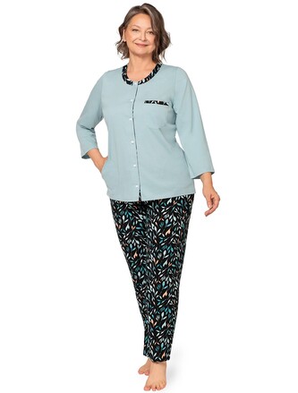 Piżama Martel Olga II 262 7/8 M-3XL rozpinana turkusowy M