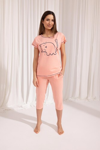 Piżama Regina 686 kr/r S-XL W25 damska morelowy XL