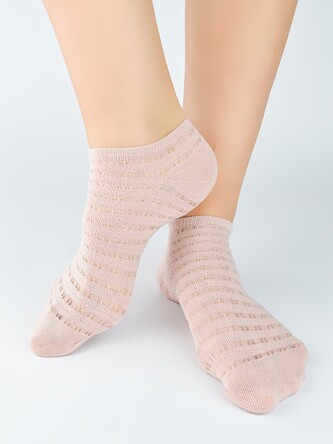 Skarpety Noviti SB121 Ażur 35-42 różowy pudrowy 35-38