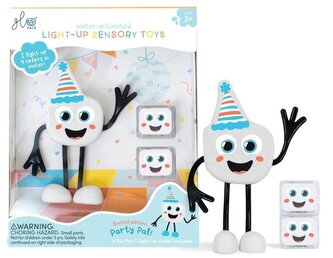 Glo Pals figurka Party Pal a dvě senzorické svítící kostky do vody