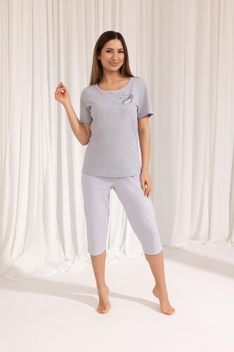 Piżama Regina 687 kr/r 2XL-4XL W25 damska melanż jasny 3XL