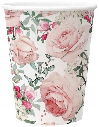 Kubki papierowe 0,25l Gorgeous Roses, Paw