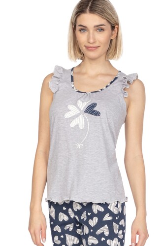 Piżama Regina 658 sz/r S-XL L24 damska melanż jasny S