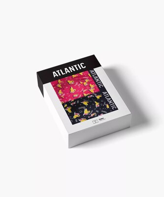 Bokserki Atlantic 2MHH-007/25 A'2 S-2XL granatowy-różowy L