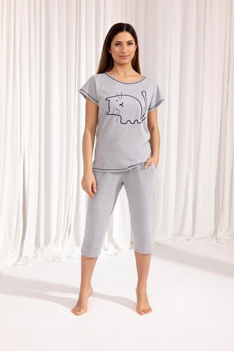 Piżama Regina 686 kr/r S-XL W25 damska melanż jasny XL