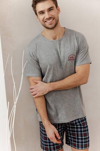 Piżama Taro Kyle 3392 kr/r 3XL-4XL W25 męska grafitowy melanż 3XL Piżama Taro Kyle 3392 kr/r 3XL-4XL W25 męska grafitowy melanż 3XL