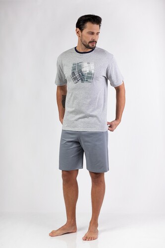 Piżama Regina 474 kr/r M-XL W25 męska melanż jasny L