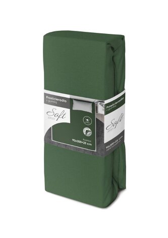 PRZEŚCIERADŁO SOFT 90X200+25 JERSEY GUMKA ZIELONY BAW.