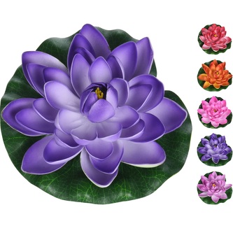 Igotrend, zahradní dekorace plovoucí leknín 18 x 18 x 6,5 cm, sada 5 ks mix