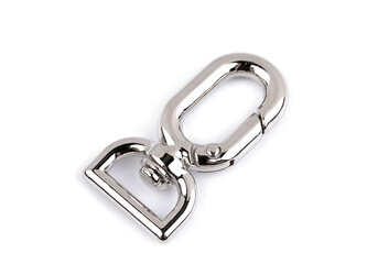 Kovová karabina s obrtlíkem průvlek 13 mm - 10 ks - 1 nikl