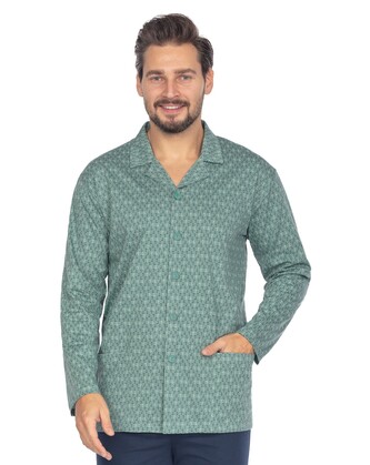 Piżama Regina 463 dł/r M-XL L24 męska rozpinana zielony L