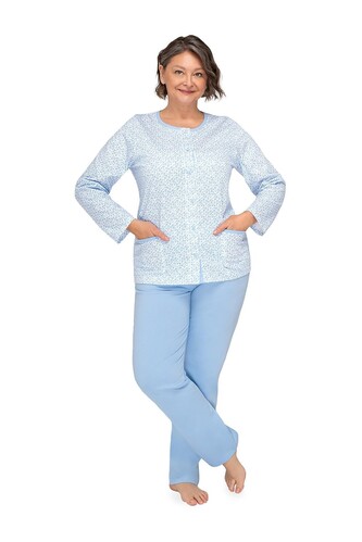 Piżama Martel Kasia III 267 dł/r M-3XL rozpinana niebieski L