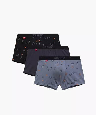 Bokserki Atlantic 3MH-050 A'3 S-2XL czarny-grafitowy-niebieski S