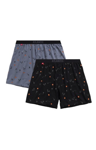 Bokserki Atlantic 2MBX-052 A'2 S-2XL czarny-niebieski L