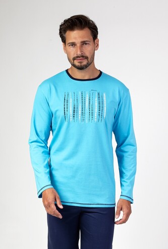 Piżama Regina 472/24 dł/r 2XL-3XL Z24/25 męska turkusowy XXL