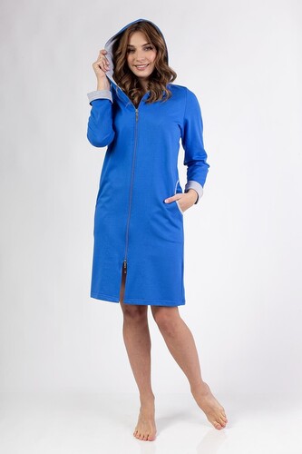 Szlafrok Regina 158 dł/r M-XL W25 damski niebieski L