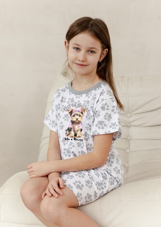 Koszula Taro Pixie 3390 kr/r 104-140 W25 szare łapki 122