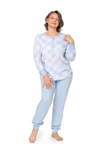 Piżama Martel 258 Edyta III Interlock dł/r M-3XL błękitny 3XL