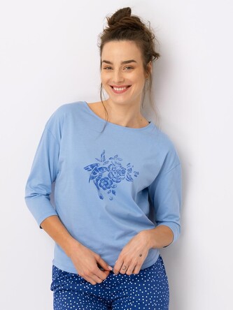 Piżama Key LNS 550 A25 3/4 S-XL niebieski L