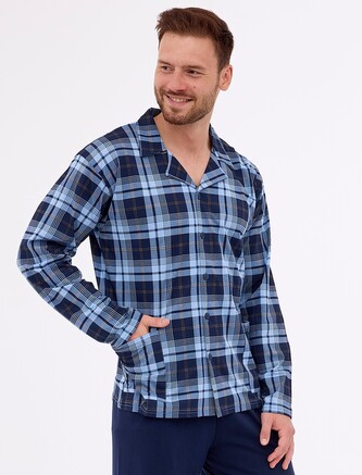 Piżama Cornette 114/72 3XL-5XL męska rozpinana granatowy 4XL