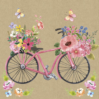 Ubrousky MAKI L (20ks) Bicycle full of flowers