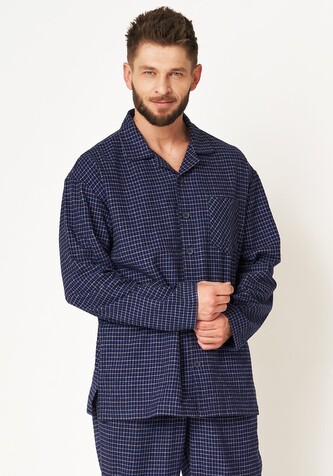 Piżama Key MNS 457 B24 Flanela dł/r M-2XL męska rozpinana granatowy XL